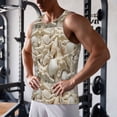 thumbnail image 5 of Gukieu Starfish and Sea Shells Print Men's Quick Dry Fitness Vest, Round Neck Sleeveless Fitness Bodybuilding Top-XX-Large, 5 of 7