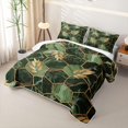 thumbnail image 3 of Erosebridal Hexagon Marble Quilt King,Modern Aesthetic Art King Coverlet Set For Adults,3 Pieces, 3 of 7