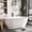 59in_White_Oval top and bottom flange style, variant on 67 in Freestanding Acrylic Soaking Tub, Modern Deep Bathtub with Integrated Overflow, Ergonomic Spa Like Design for Relaxation, Oval -Stripe