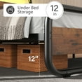 thumbnail image 3 of 4 Ever Winner Rustic Industrial Twin Size Metal Platform Bed Frame with LED Headboard, Brown, 3 of 7