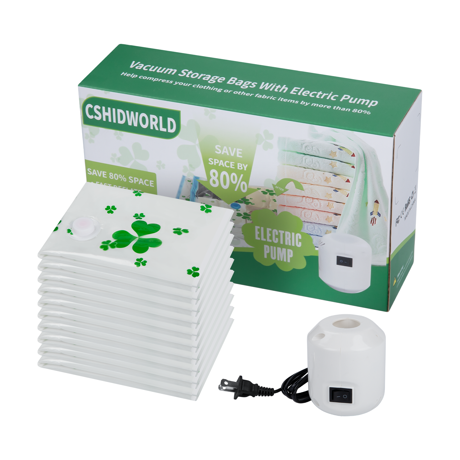 10Pack Vacuum Storage Bags, Medium Space Saver Bags with Electric Pump