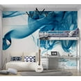 thumbnail image 3 of Tiptophomedecor Abstract Wallpaper Wall Mural - Blue Smoke, 3 of 7