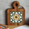 thumbnail image 3 of Posavasos de de acacia bohemia, resistente al calor, para beber, para comedor, antideslizante, cuadrado, para decoración, hogar, bar, , Verde amarillo Macarena Copa mantel, 3 of 6
