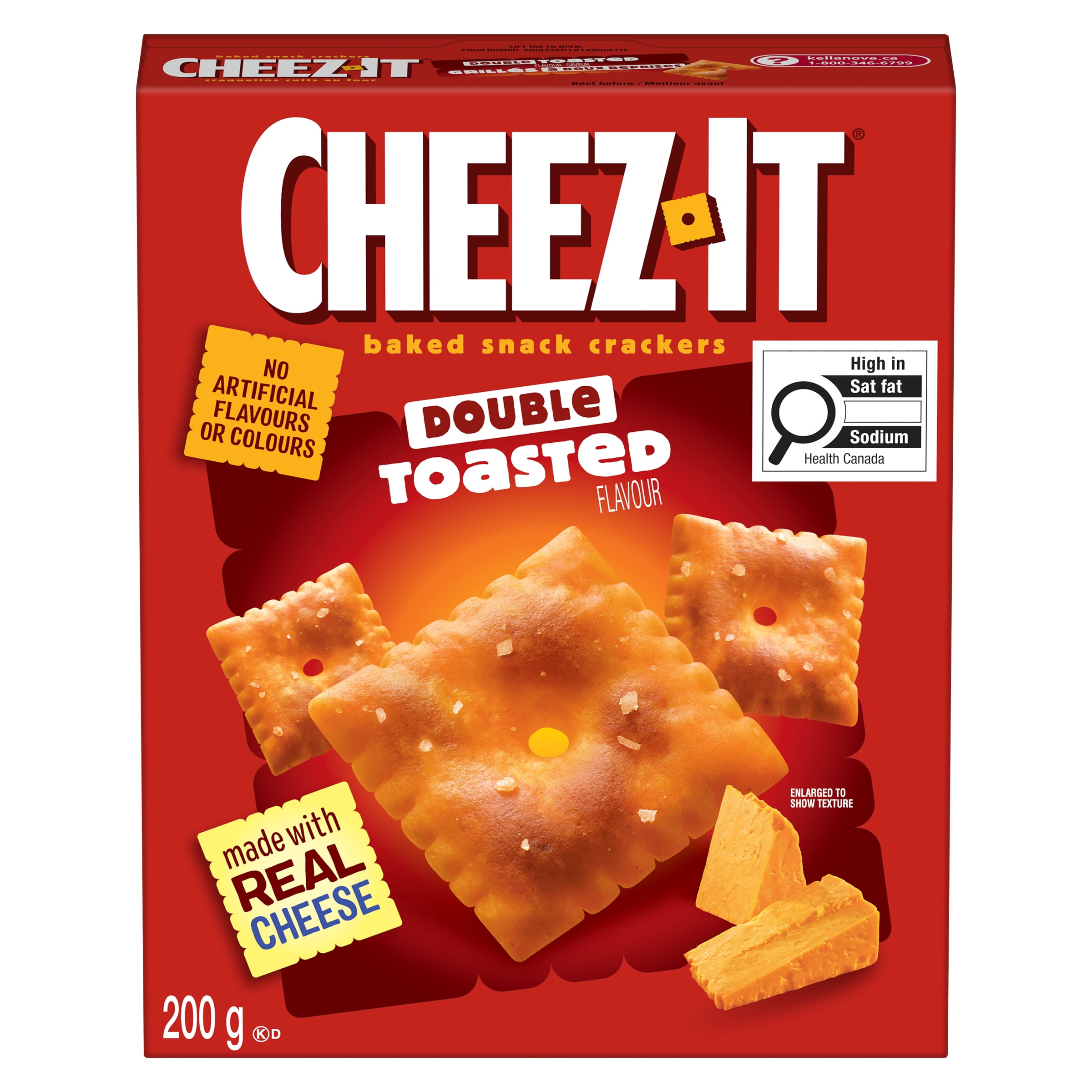 Cheez-It* Baked Snack Crackers Double Toasted Flavour 200 g, Perfect for game time, party spreads, lunches, evening snacking and more - the cheesy options are endless.
