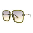 thumbnail image 1 of Womens Oversize Rectangle Designer Butterfly Sunglasses Green Grey Peach, 1 of 4