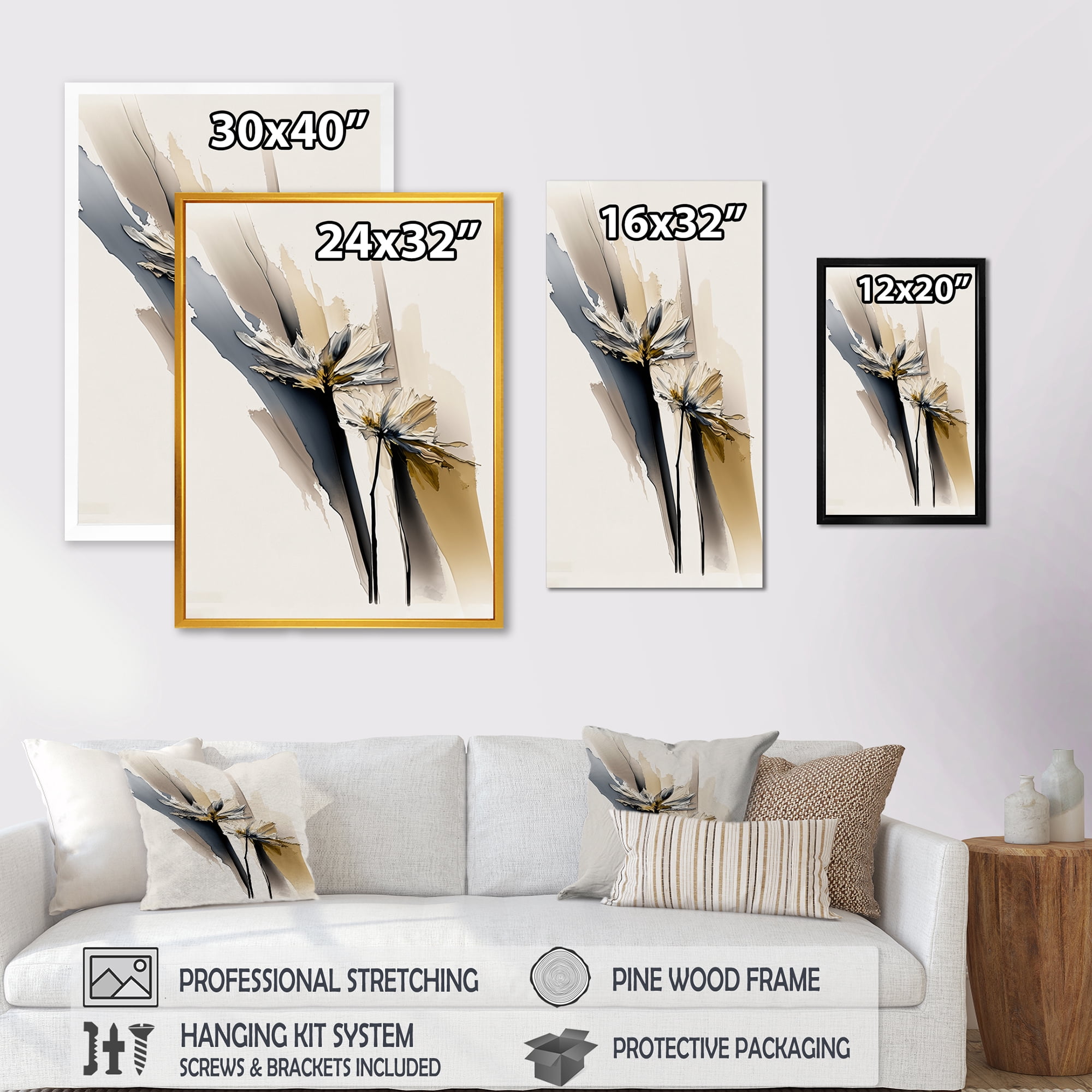 Designart Multicolor Gerbera Hyperrealistic Flowers II Canvas Wall Art