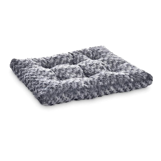 Cama de felpa para mascotas y jaula para perro grande 40 x 27 x 3.5 pulgadas espiral gris