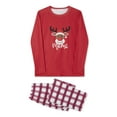 thumbnail image 4 of Family Matching Christmas Pajamas, Deer Head Print Long-Sleeved Tops + Plaid Pattern Trousers Sleepwear Outfits, 4 of 10