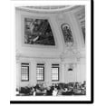 thumbnail image 2 of Historic Framed Print, [Frescoes and statues in New York City Customs House], 17-7/8" x 21-7/8", 2 of 9