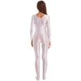 thumbnail image 4 of YONGHS Womens Glossy Spandex Full Bodysuit Costume Dance Zentai Unitard Long Sleeve Jumpsuit White XL, 4 of 7