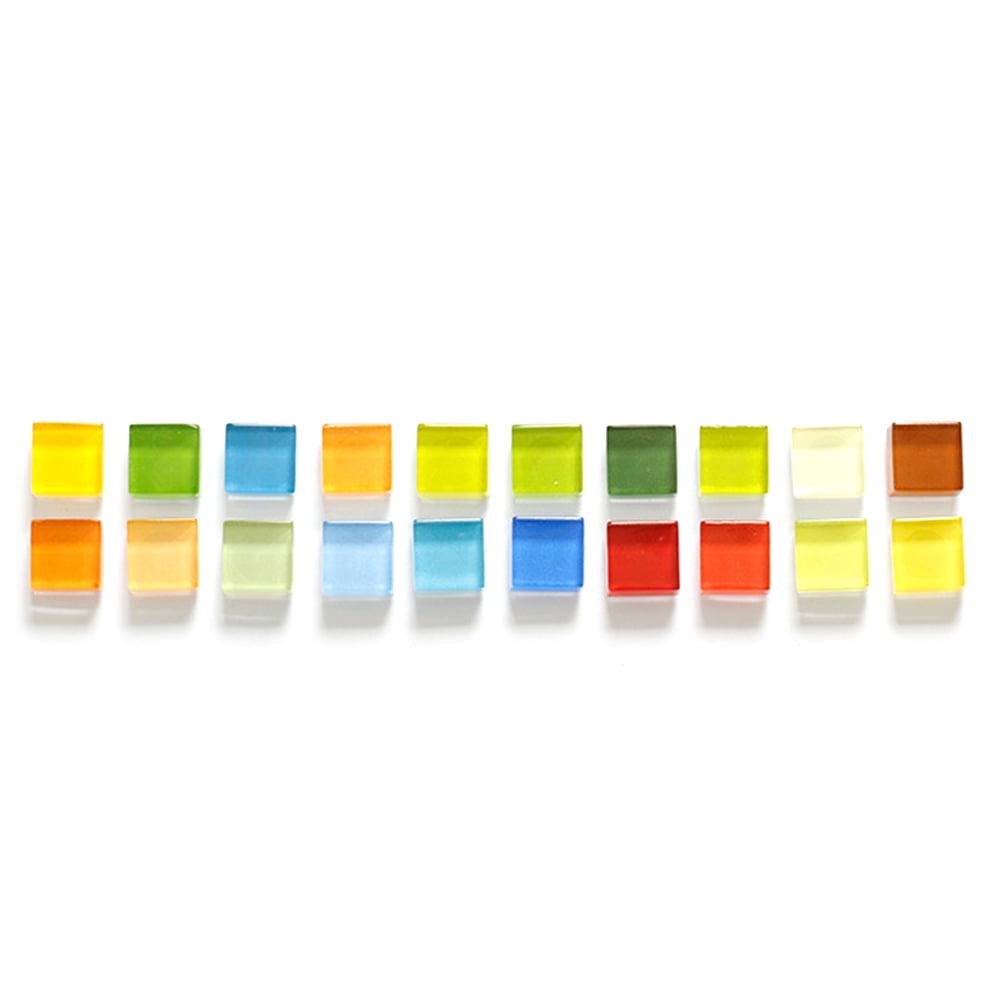 Worgeous 10mm Colorful Mosaic Tiles Glass Mosaic Supplies for DIY Arts & Crafts Jewelry Making 600g