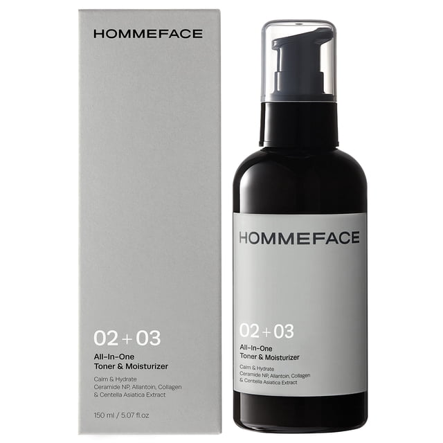 HOMMEFACE Tónico y humectante facial todo en uno para hombres 5.07 fl. onz. Después del afeitado ligero sin alcohol para pieles secas mixtas y grasas