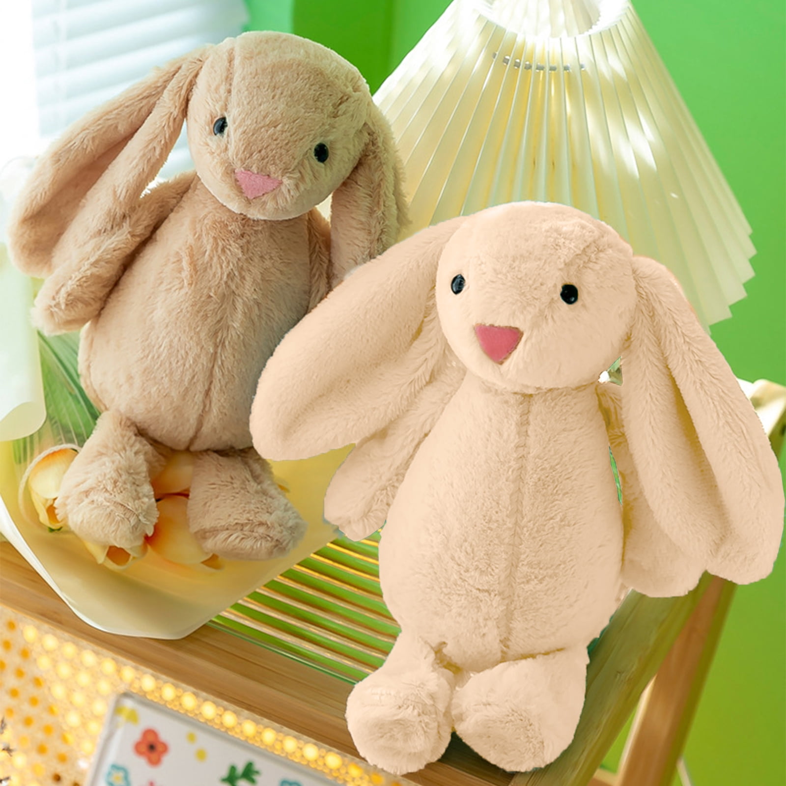 Bunny Stuffed Animal, 11.02Inches Bunny Plush, Super Fluffy Stuffed Rabbit with Long Ears, Cute Bunny Plushie Toy (Beige)