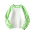 thumbnail image 2 of MAIHAN-Kids T Shirts Casual Long Sleeve Tee Crewneck Color Block Cute Fall Blouses Tops 3-13 Years,Heavyweight Casual Long Sleeve Top for Spring Autumn, Loose Fit Daily Wear(Light Green,12-13Years), 2 of 6