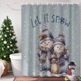 thumbnail image 4 of Cute Snowman Merry Christmas Shower Curtain for Bathroom, Winter Snow on Gray Waterproof Shower Curtains Washable Quick Dry with Hooks Bathtub Curtains 72x72IN, 4 of 9