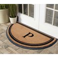 thumbnail image 4 of A1HC 36"x72" Natural Coir & Rubber Semicircular Monogrammed Door Mat, Thick, Durable, Heavy-Duty Welcome Mat for Front Door, Black Border, 4 of 6