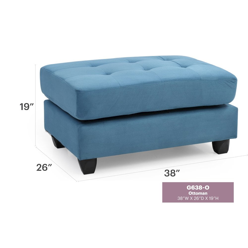 Glory Furniture Malone G638-O Ottoman , AQUA
