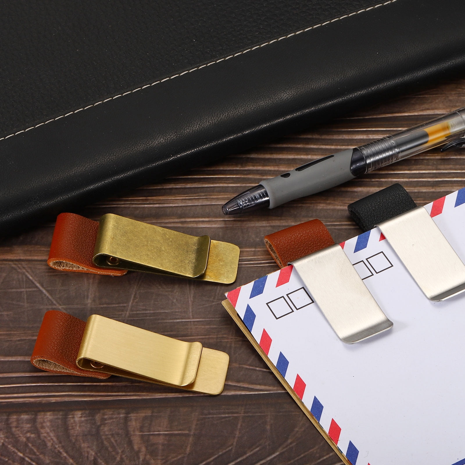 Unique Bargains Durable Pen Loop for Notebook  Pencil Holder with Stainless Steel Clip