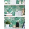 thumbnail image 3 of Packed Party Stay Palm Green Peel And Stick Vinyl Wallpaper, 216-in by 20.5-in, 30.75 sq. ft., 3 of 7