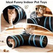 Kaleduo Pet Cat Tunnel Tube Cat Toys 3 Way Collapsible, Tunnels for Indoor Cats,Kitty Bored Peek Hole Toy Ball Cat, Puppy, Kitty, Kitten, Rabbit