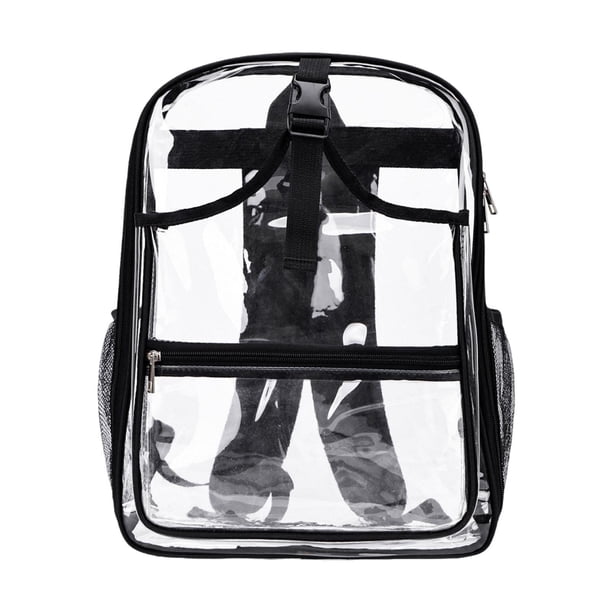 Mochila de tenis, bolsa de bádminton, gran capacidad, ligera, para estadio, impermeable, de PVC Negro