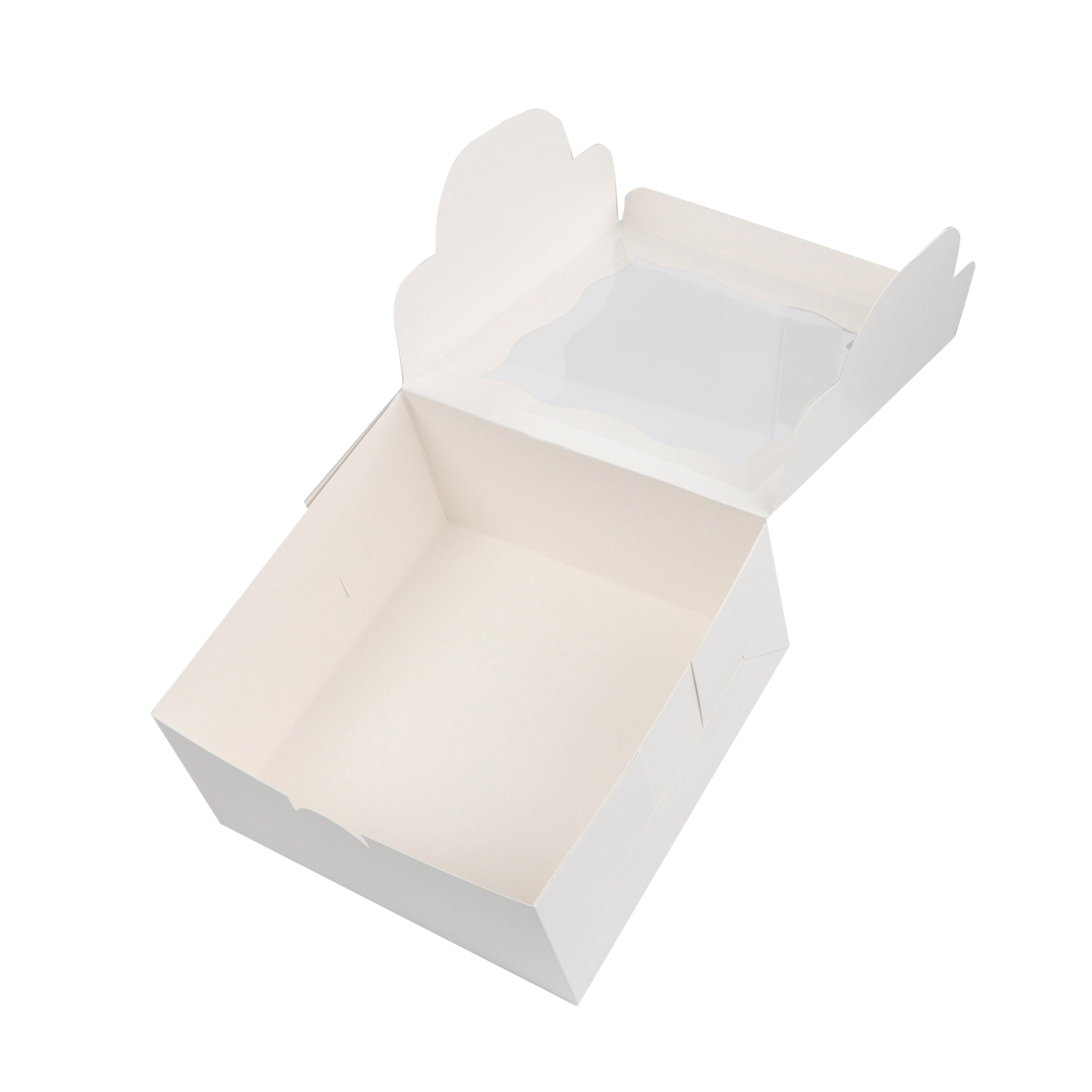 Spec101 Square Cake Boxes with Window 10pk White Cake Boxes 10x10x5 Inch 