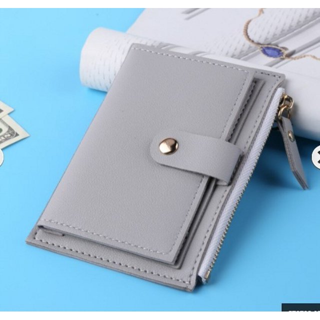 Carteras de mujer a la moda, monedero de cuero para mujer, Mini cerrojo, tarjetero sólido, monedero corto, cartera pequeña delgada, cerrojo con cremallera Tan Jianjun unisex