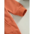 thumbnail image 6 of Bagilaanoe Newborn Baby Girl Boys Fall Hooded Jumpsuits Solid Color Long Sleeve Bodysuit 3M 6M 12M Infant Zip Up One Piece Romper, 6 of 8