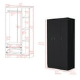 thumbnail image 5 of DeeHome Wardrobe Erie, Bedroom, Black, 5 of 7