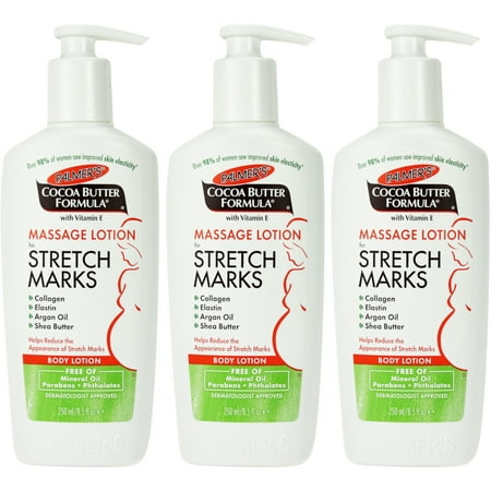 3 Pack Palmer Cocoa Butter Formula Massage Lotion for Stretch Marks, 8.5 oz Pump