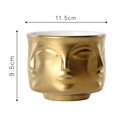 thumbnail image 3 of Cuenco decorativo de cerámica dorada con patrón de cara, joyería y llavero, jarrón de decoración del hogar para sala de estar, 3 of 5