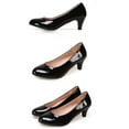 thumbnail image 3 of Dress Shoes for Women Versatile Medium Heeled All Season Women's Loose Feet Shallow Mouth Solid Color Work Leather Shoes Women's Pointed Closed Toe Dress Bridal Elegant Wedding Pumps Shoes, 3 of 5