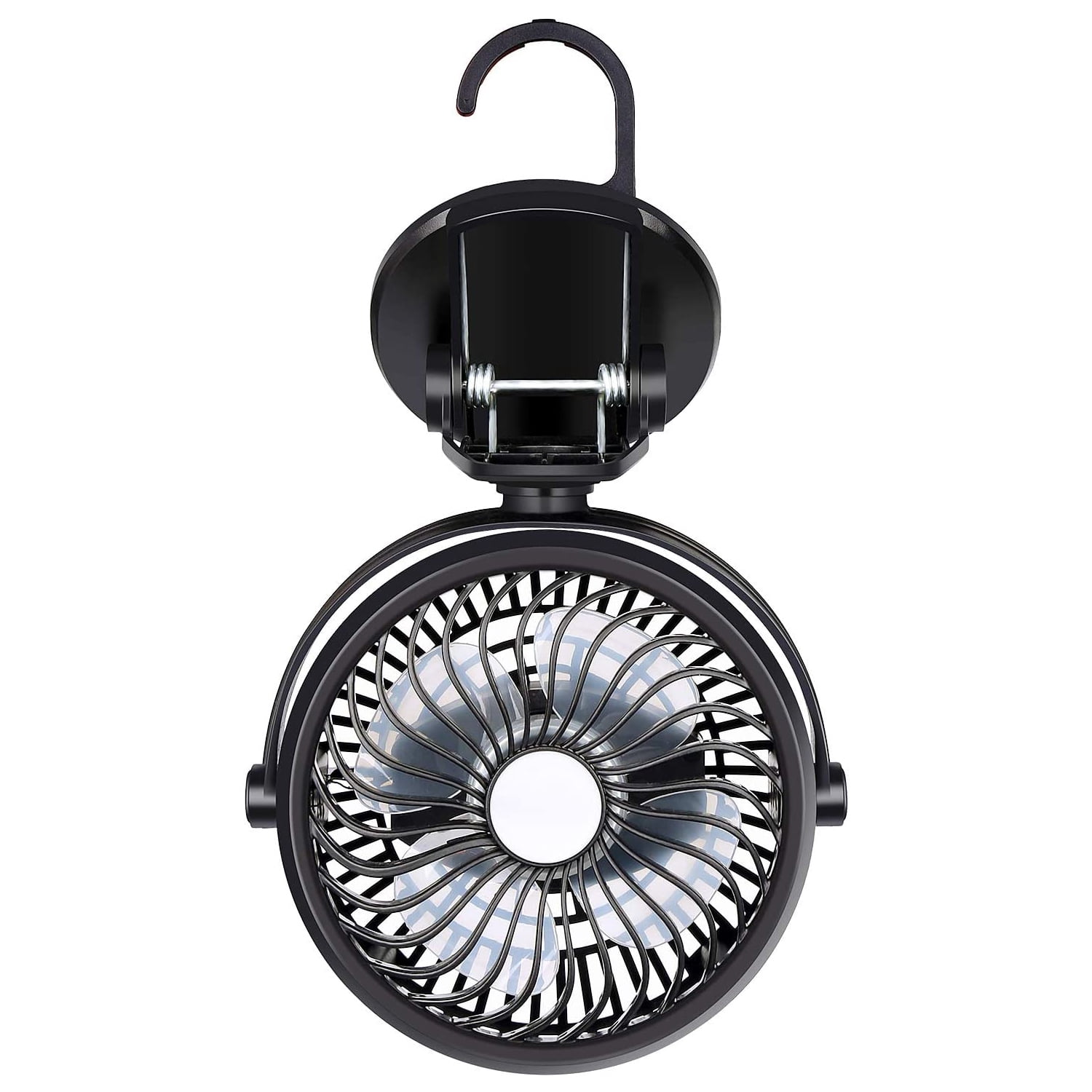 SkyGenius Portable Clip on Fan Battery Operated Fan with Hanging Hook Rechargeable Stroller Fan, Black