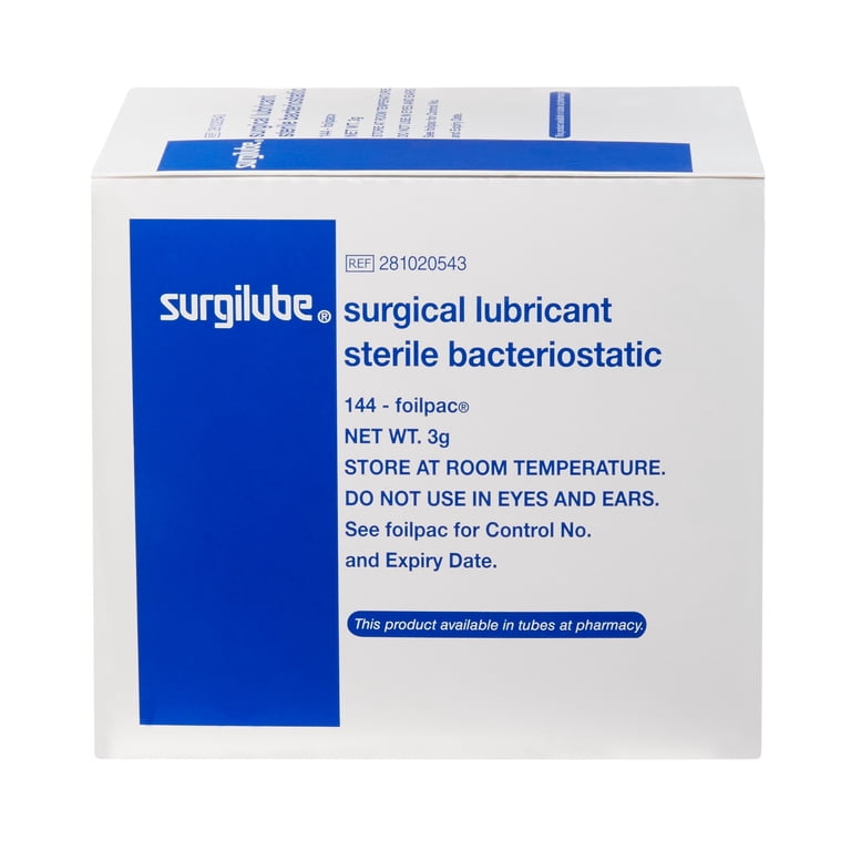 Surgilube Lubricating Jelly 3 g Individual Packet Sterile, Box of 144  HSA/FSA Eligible - Walmart.com