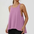 thumbnail image 2 of MIXUE Boho Tops For Women Summer Solid Color Round Neck Sleeveless Sports Yoga Vest Pullover Shirts For Women T Shirts Holiday Wear,Purple,L, 2 of 7