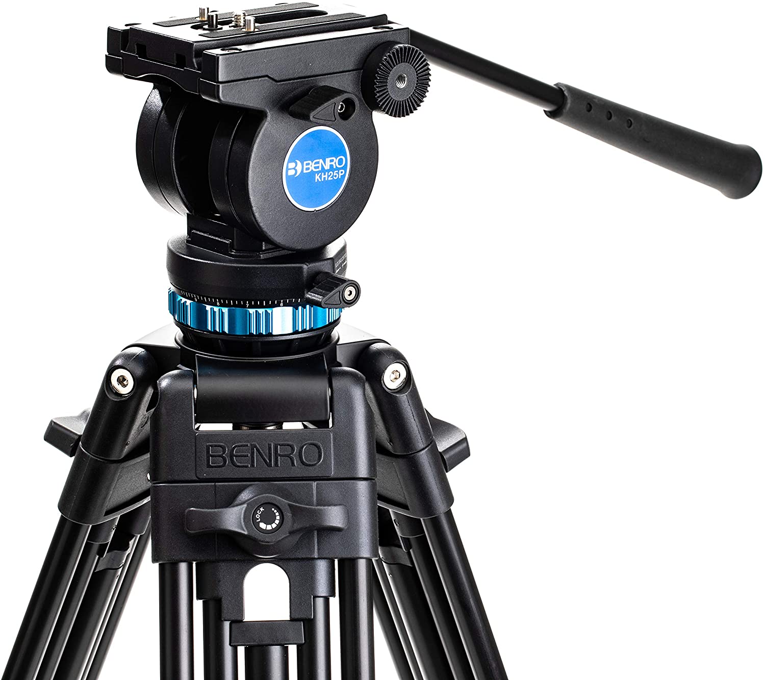 Benro KH25P Video Tripod With Head, 11lb Payload, Continuous Pan Drag ...