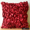 thumbnail image 2 of Custom Cushion Cover, Red Accent Pillows, Vintage Style Ruffles Shabby Chic Throw Pillows Cover, Pillow Covers 14x14 inch (35x35 cm), Square Satin Pillow Covers, Solid - Vintage Rubys, 2 of 10
