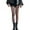Black, variant on Gyujnb Women's Sheer Mesh Patterned Tights High Waist Footed Pantyhose Stockings