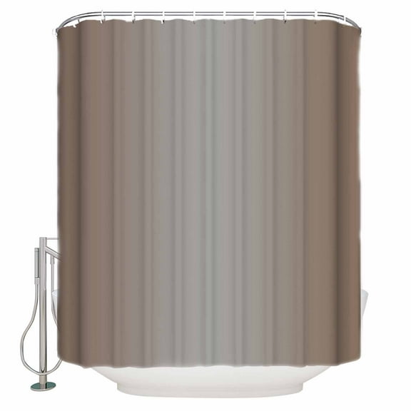 Fabric Shower Curtain Ombre Abstract Gradient Gray Brown Shower Curtains with 12 Hooks Waterproof Machine Washable Bath Curtains for Bathroom, 48x 72in