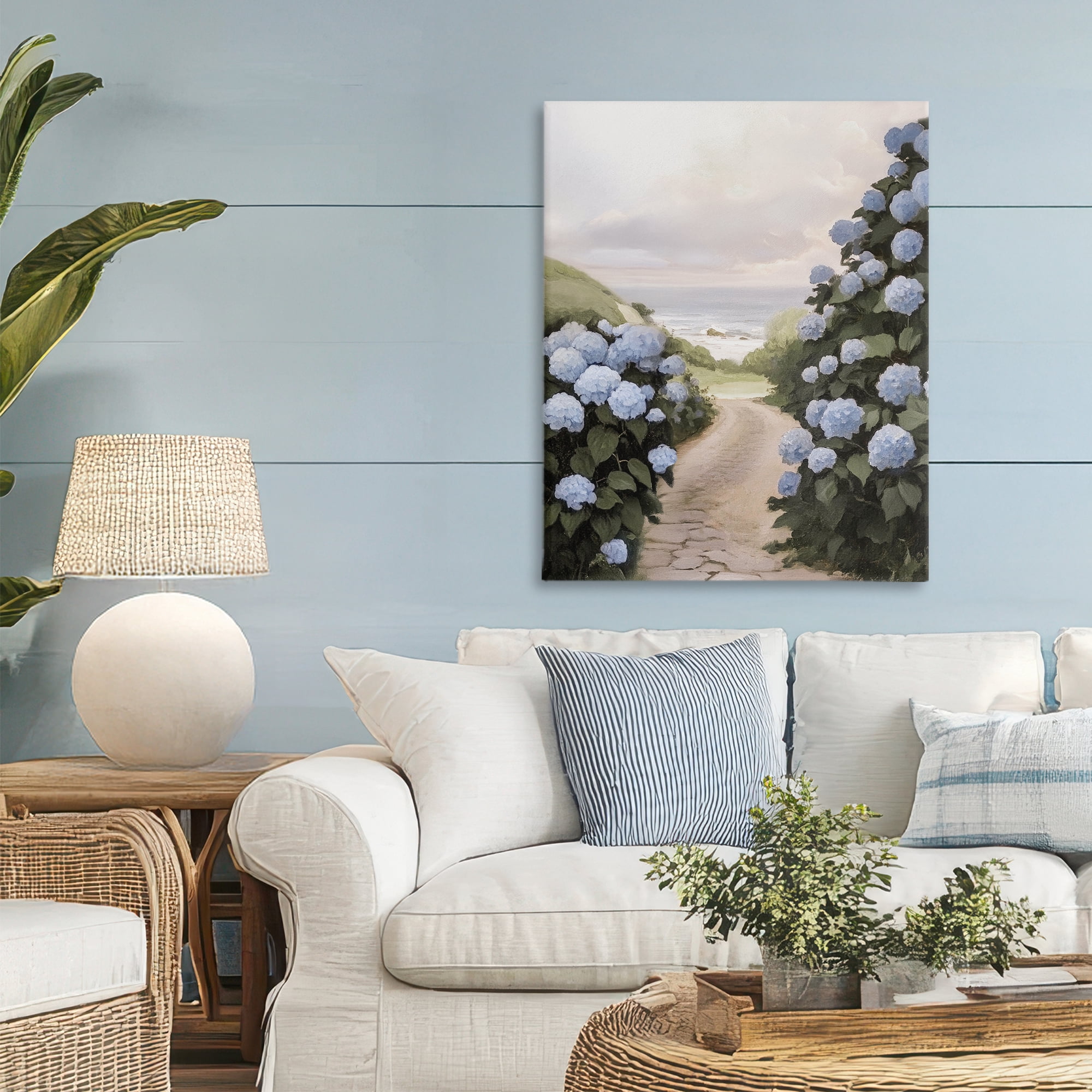 Stupell Industries Coastal Hydrangea Pathway Canvas Wall Art, design by Sisi and Seb