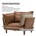 thumbnail image 3 of MDQMD Modern Dual-Sided Chenille Oversized Accent Chair - Reversible All-Season Lounge Chair with Hooked Edge Yarn Fabric, 15" High Legs & Adjustable Pads for Living Room, Bedroom -Coffee, 3 of 7