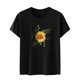 thumbnail image 4 of Tops con estampado de girasol de Pascua de manga corta con cuello redondo a la moda para mujer Fridja  hjk3685, 4 of 7