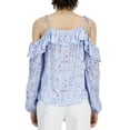 thumbnail image 3 of INC International Concepts Ruffle Trim Cold Shoulder Blouse Petite Giselle M, 3 of 3