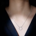thumbnail image 4 of Rosec Jewels Lab Grown Diamond Eternity Necklace - Circle of Life Necklace for Women, with Chain (EF-VS Quality), 18K White Gold, 4 of 7