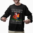 thumbnail image 2 of Christmas Sweatshirt, Funny Ugly Christmas Sweater, Rooster Christmas Sweater, Funny Santa Claus Xmas Sweatshirt, 2 of 5