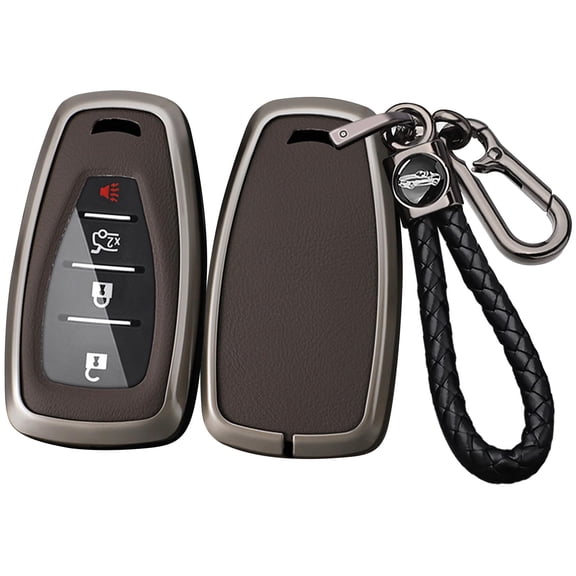 Key Fob Cover Compatible with Fit for Chevrolet Chevy Malibu Camaro Cruze Trailblazer Traverse Spark Equinox Sonic Volt Bolt Metal Leather Keyless Keychain Case Holder Protector