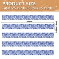thumbnail image 3 of 5 Rolls Christmas Ribbon 1.5 inch Wide Decorative Ribbon for Gift Wrapping and Holiday Decorations Blue Squares and Shapes, 3 of 7