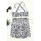 thumbnail image 2 of ABPHQTO Conjunto de bikini de cintura alta con cuello en U cruzado estampado negro para mujer, 2 of 5