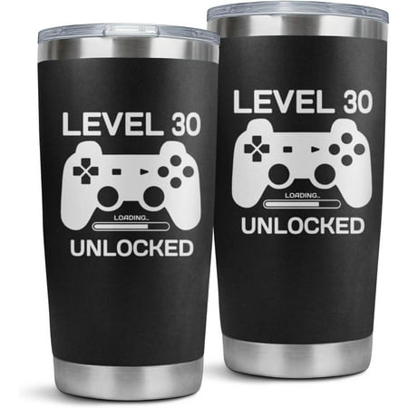 30th Birthday Gifts Men Women for Him Her 30 Years Old Funny Birthday Gifts Idea Level 30 Unlocked 20oz Tumbler Cup