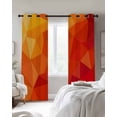 thumbnail image 3 of Red Orange Blackout Curtains 63 Inches Long for Bedroom, Modern Abstract Ombre Geometric Aesthetic Thermal Insulated Room Darkening Black Out Window Curtain Panels Grommet Drapes for Living Room, 3 of 8